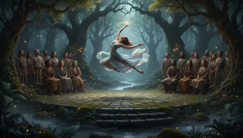 Illustration of fey: Having an otherworldly or magical quality.