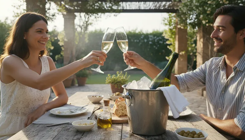 Illustration of cava: A sparkling wine from Spain.