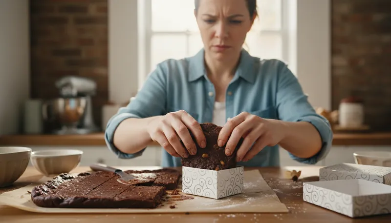 Illustration of pack fudge: to compress or shove something tightly