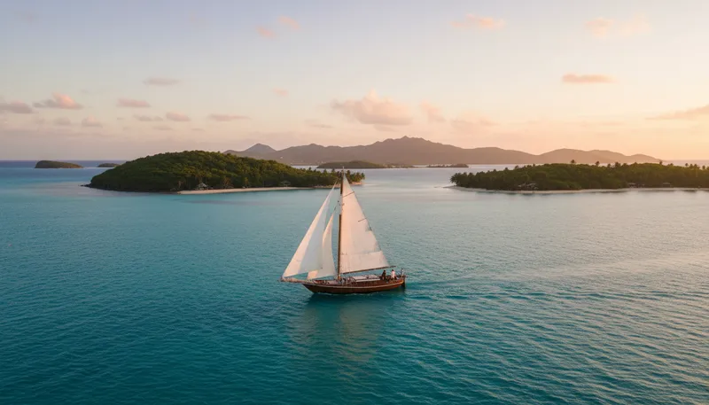 Illustration of grenadines: Small islands in the Caribbean Sea.