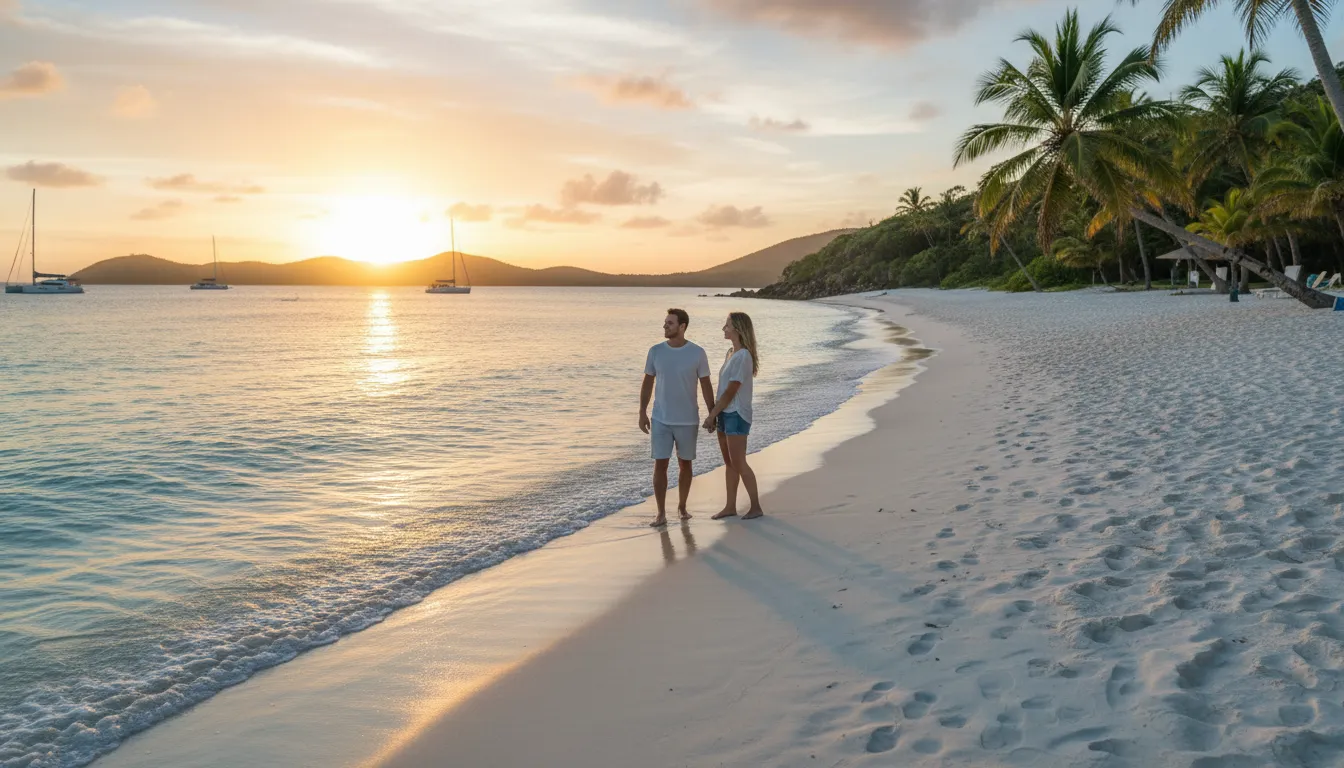 Whitehaven 的插圖：a famous Australian beach known for white sand