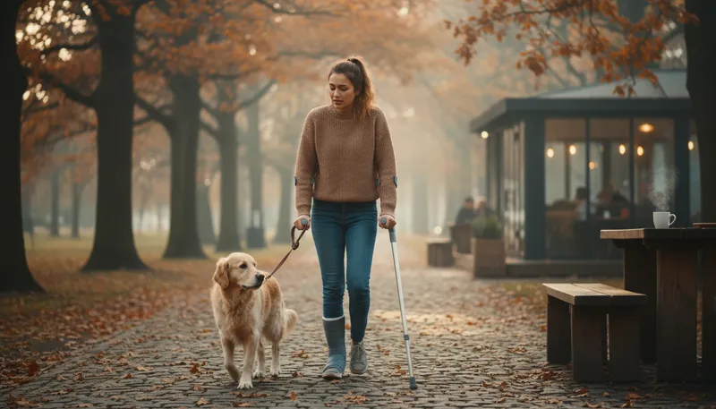 Illustration of crutch: A support for walking, used when injured.