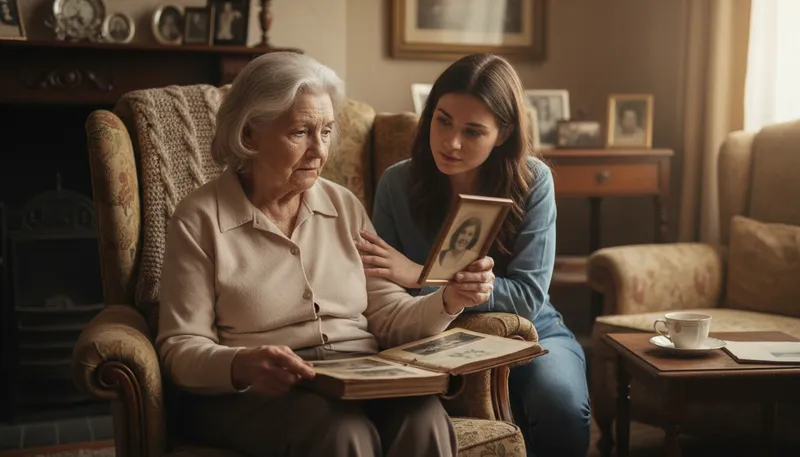 Illustration of dementia: A decline in mental ability affecting daily life.