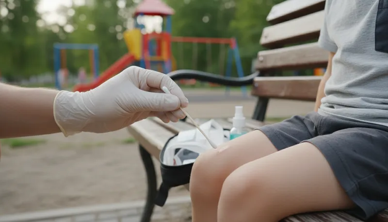 Illustration of swab: To clean or apply with a small cloth.