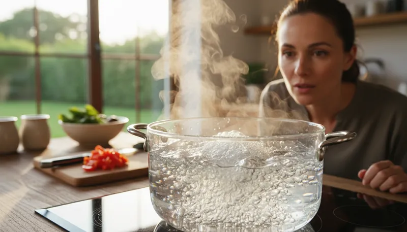 Illustration of boil: To heat a liquid until bubbles form.