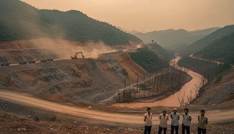 Illustration of extractive: Related to removal of resources from the earth.