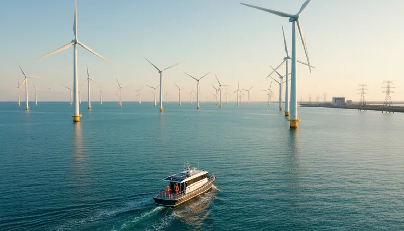 Illustration of offshore: Located or happening away from the shore.