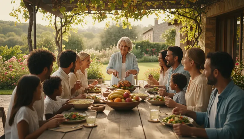 Illustration of matriarch: A woman who leads a family or group.