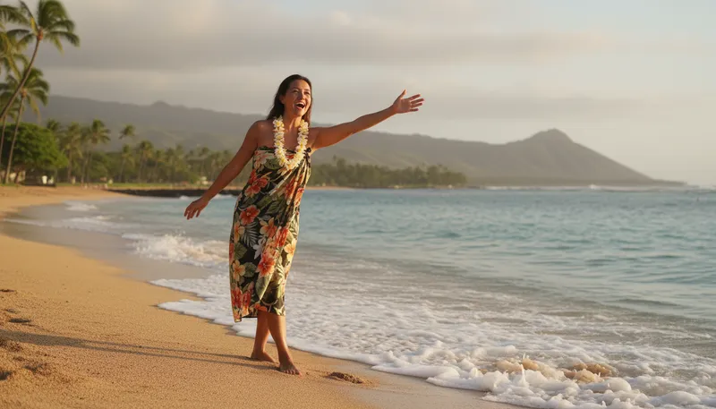 Illustration of aloha: Hawaiian word for hello or goodbye.