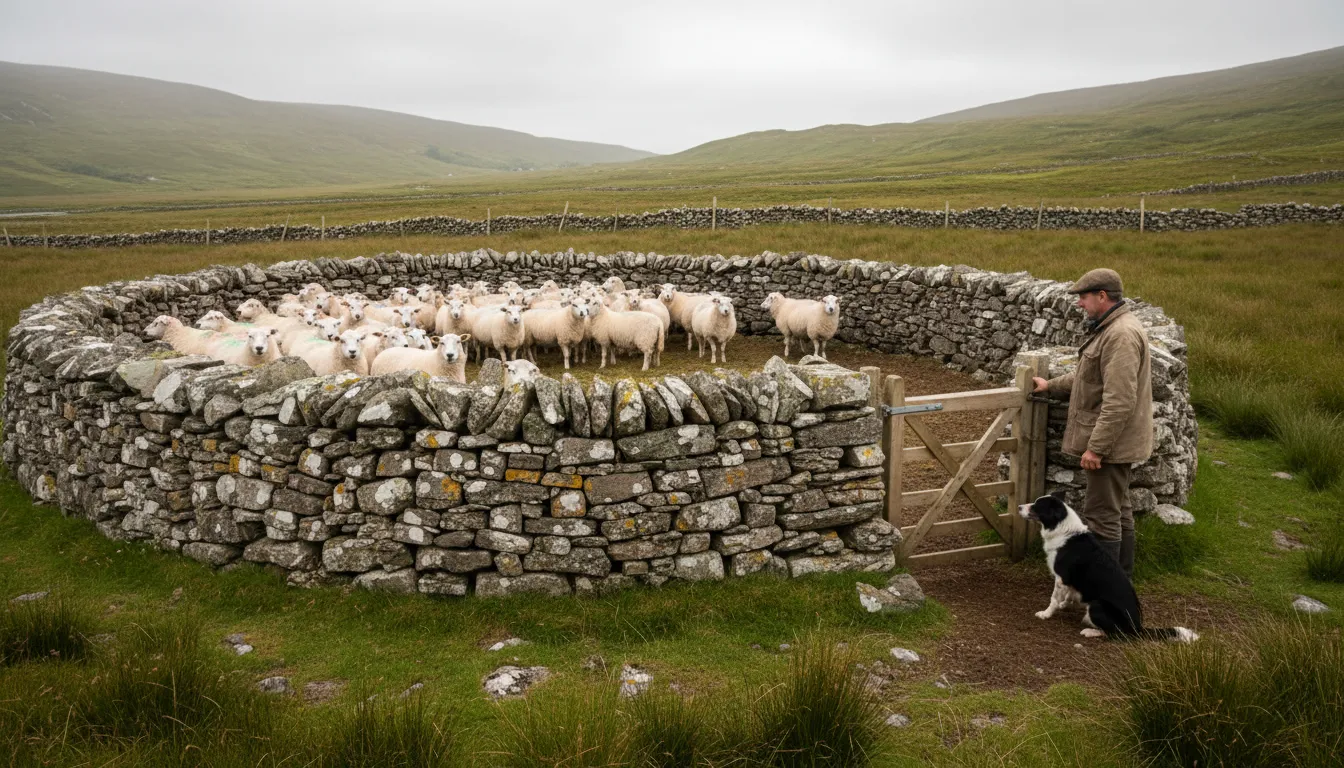 hain 일러스트: a Scottish term for an enclosed piece of land