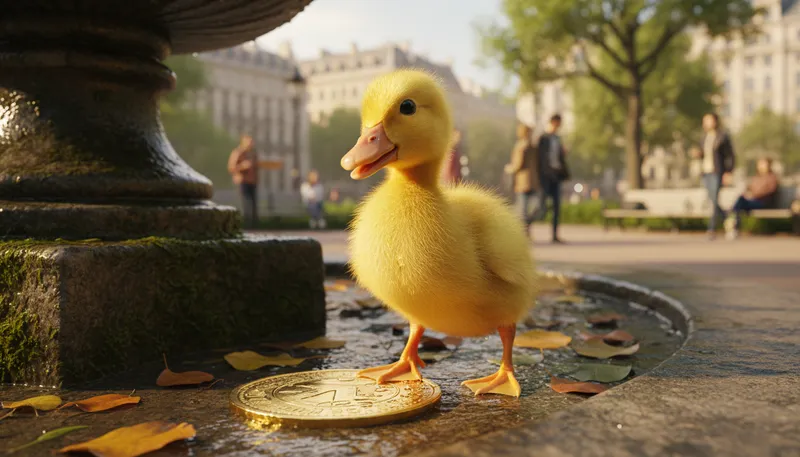 Illustration of lucky duckling: A fortunate person or thing.