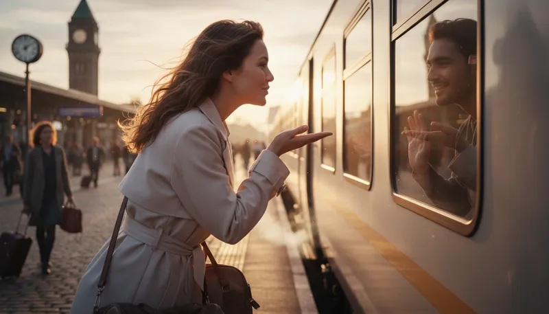 Illustration of blow a kiss: gesture affection by kissing the air