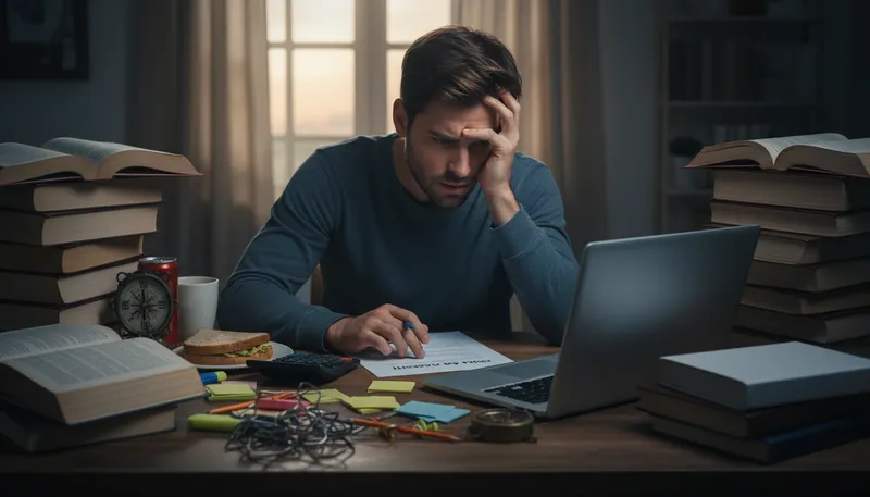 Illustration of borrow trouble: Create unnecessary problems or worries for oneself.