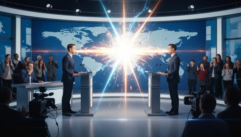 Illustration of shots fired: a phrase indicating conflict or criticism