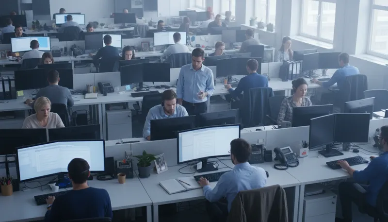 Illustration of desktops: Personal computers designed for regular use at a desk.