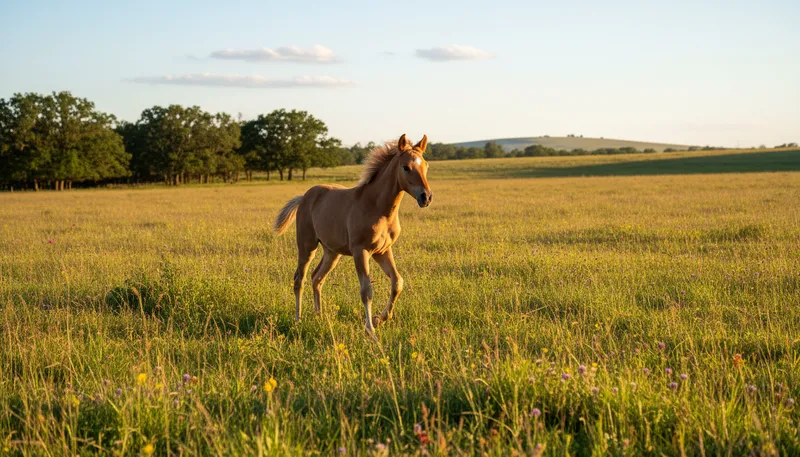 Illustration of yearling: A young animal, especially a horse, one year old.