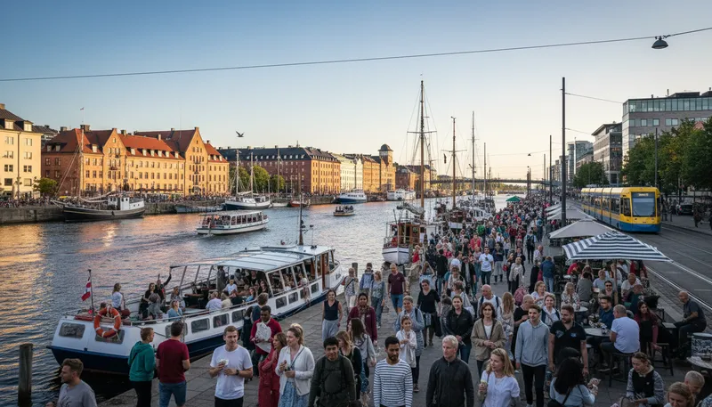 Illustration of gothenburg: A major city in Sweden known for its canals.