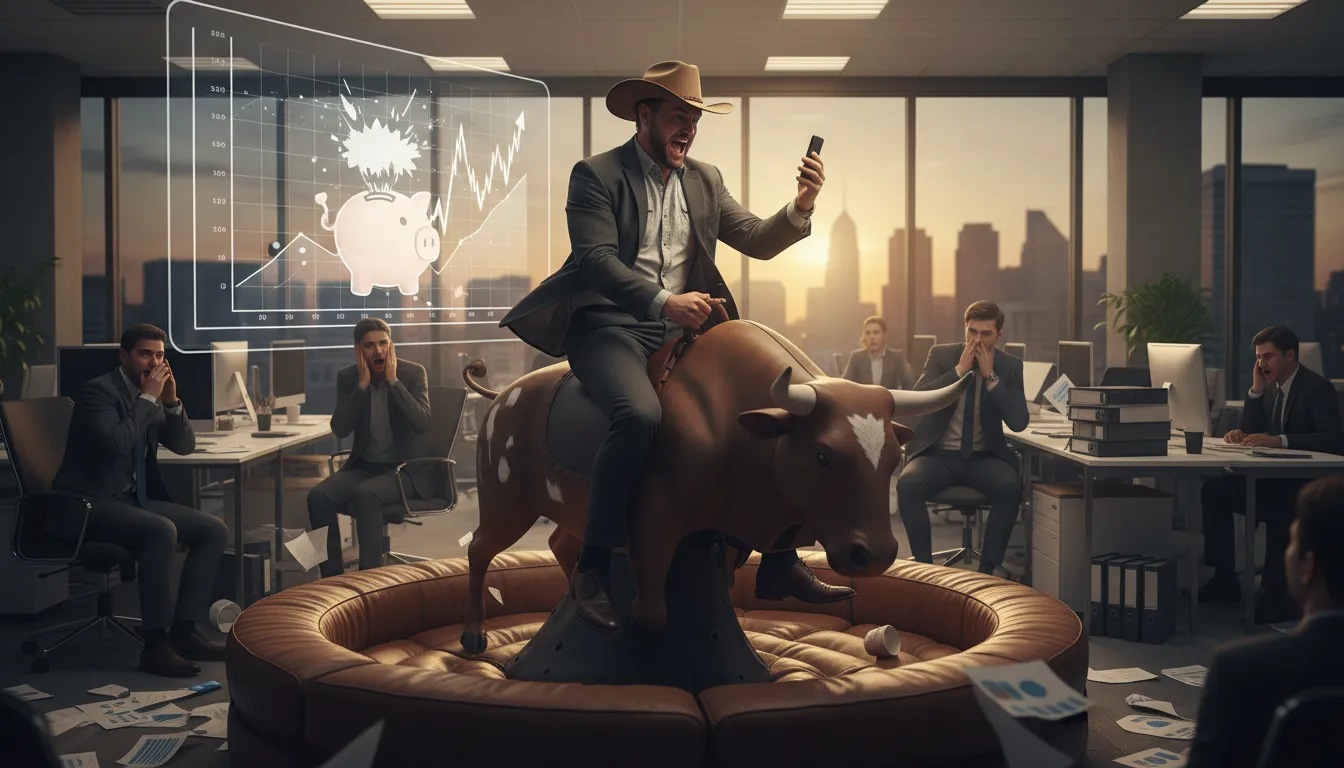 Illustration of cowboy: someone who takes big risks or chances