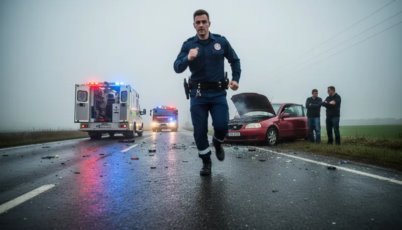Illustration of paramedic: A medical professional providing emergency care.