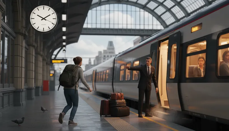 Illustration of depart: To leave a place, especially to go somewhere else.
