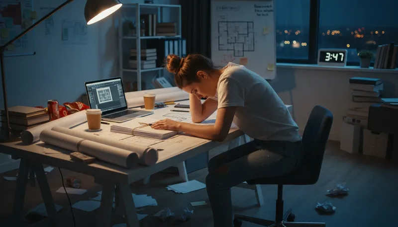 Illustration of bust one's butt: work very hard.