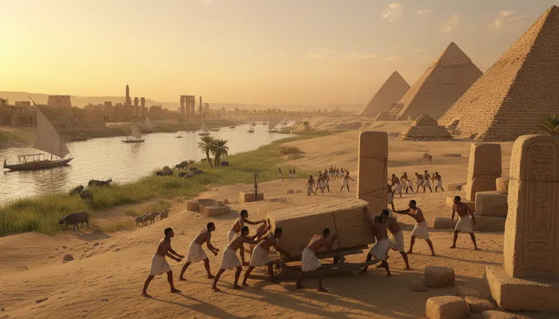 Illustration of civilisation: Advanced society with culture and government.