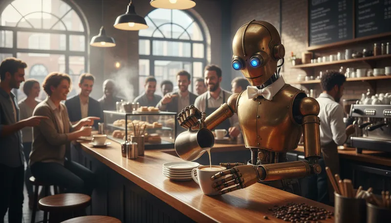 Illustration of automaton: A machine that performs tasks automatically.