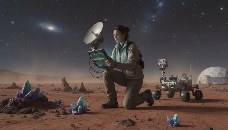 Illustration of extraterrestrial: Life forms that exist outside Earth.