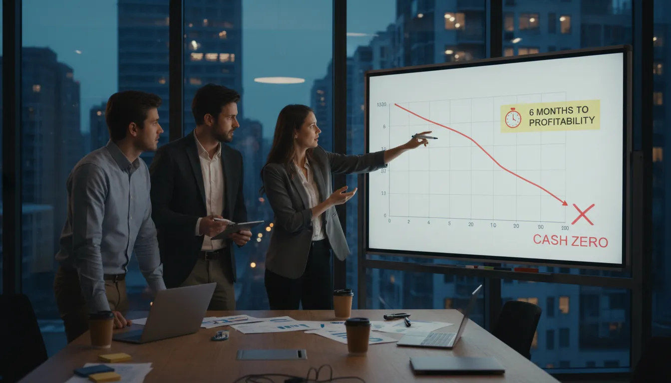 Illustration of runway: time left before a company runs out of cash