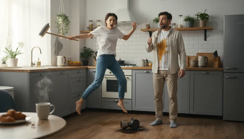 Illustration of fly off the handle: Become suddenly very angry.
