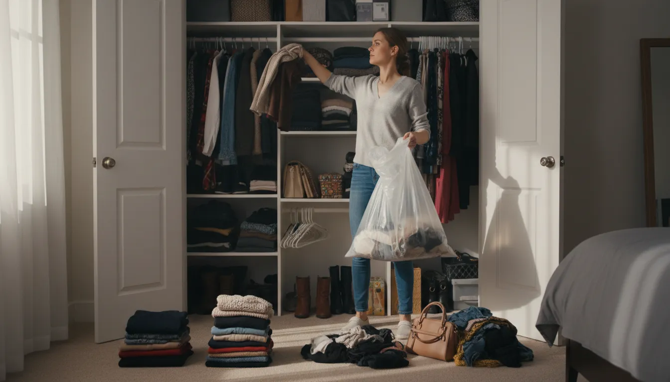 rid out-এর ইলাস্ট্রেশন: to clean or clear out a space
