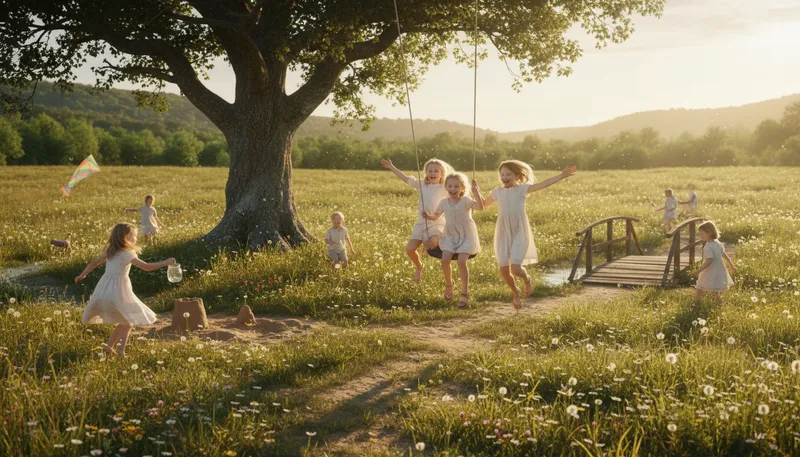 Illustration of halcyon: calm and peaceful; joyful and happy.