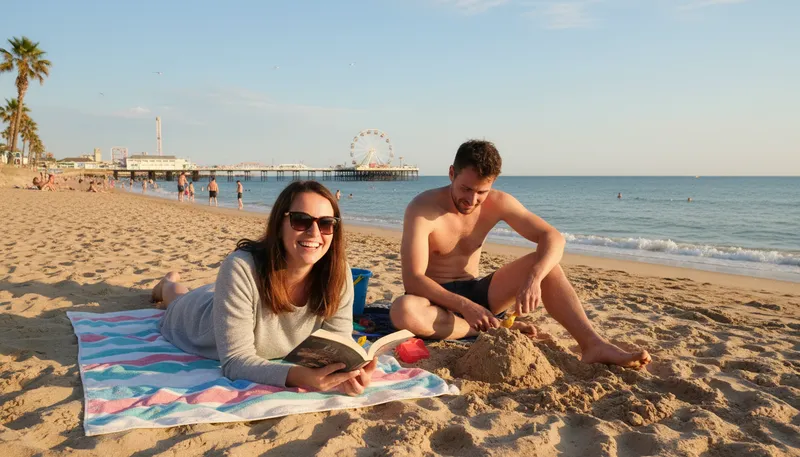 Illustration of southport: A coastal town known for its beaches.