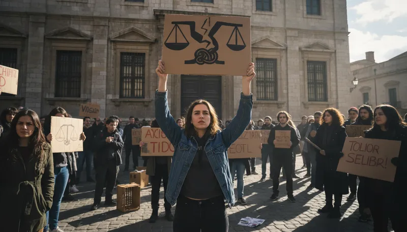 Illustration of protestor: A person who publicly expresses disagreement.