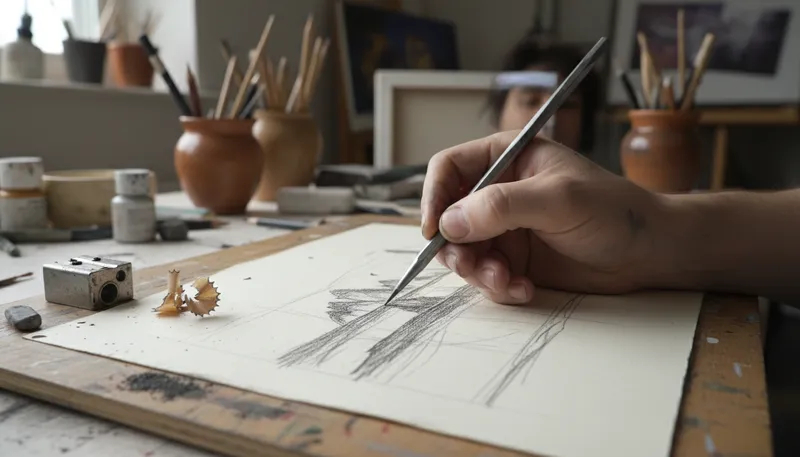 Illustration of graphite: A form of carbon used in pencils.
