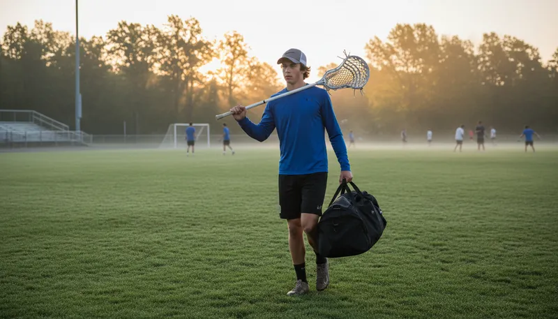 Illustration of lacrosse: the equipment used in the sport
