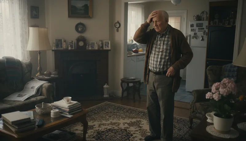 Illustration of senile: Showing decline in mental ability due to age.