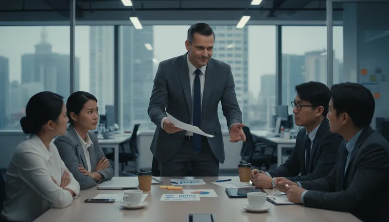 Illustration of manipulator: A person who controls or influences others unfairly.