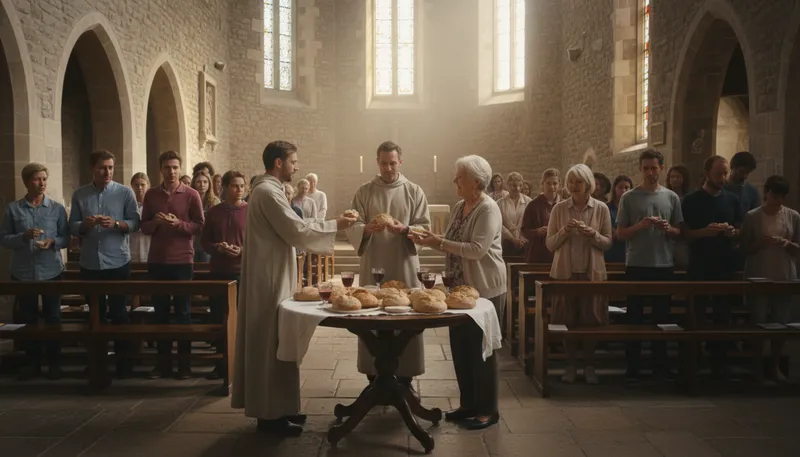 Illustration of sacramental: Relating to a sacred ritual or ceremony.