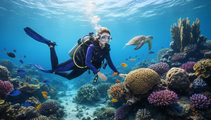 Illustration of scuba: Self-contained underwater breathing apparatus.
