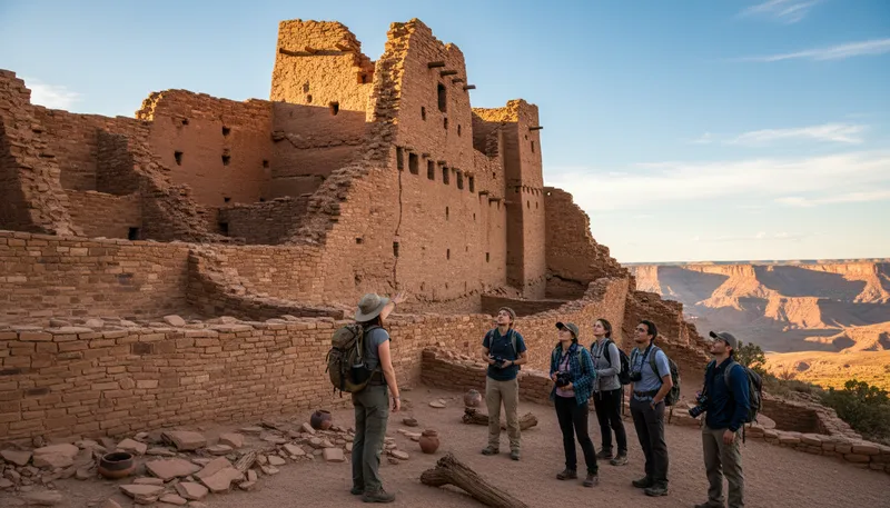 Illustration of pueblo: A Native American village or community.