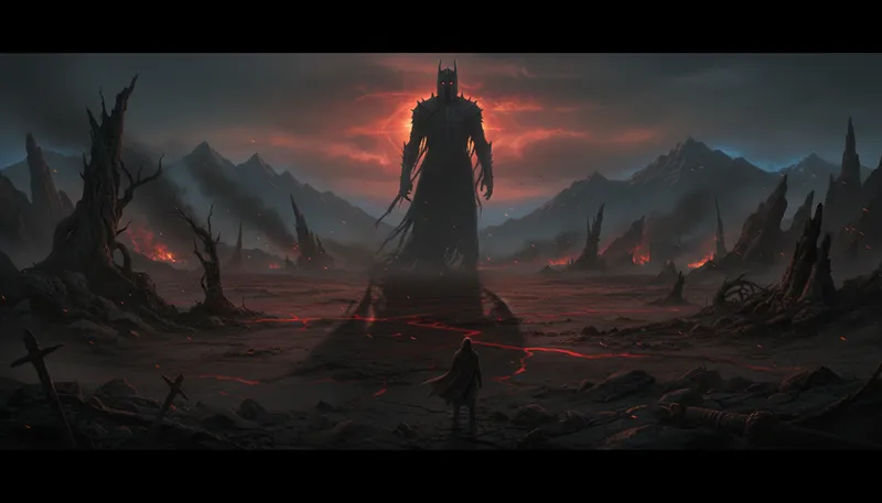Illustration of sauron: A fictional dark lord in literature.
