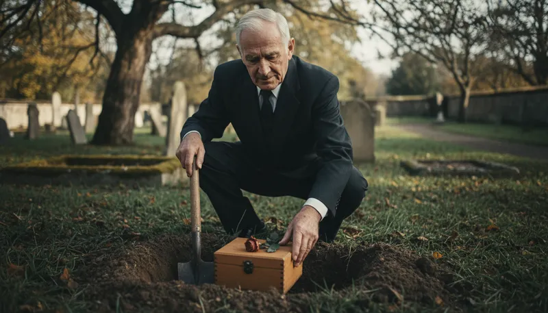 Illustration of take someone to the grave: To keep a secret until death.