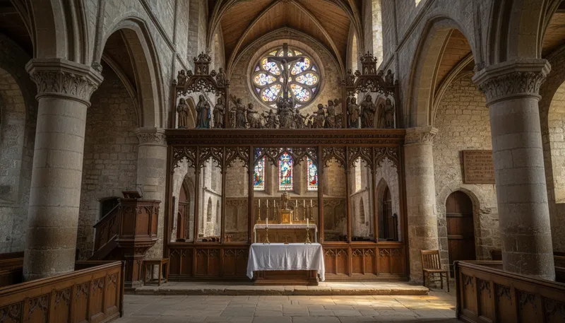 Illustration of rood: A crucifix or large cross.
