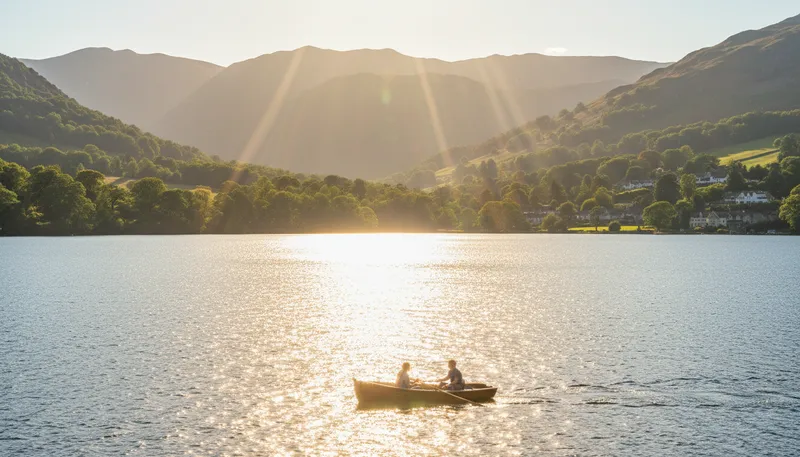 Illustration of windermere: A large lake in England.