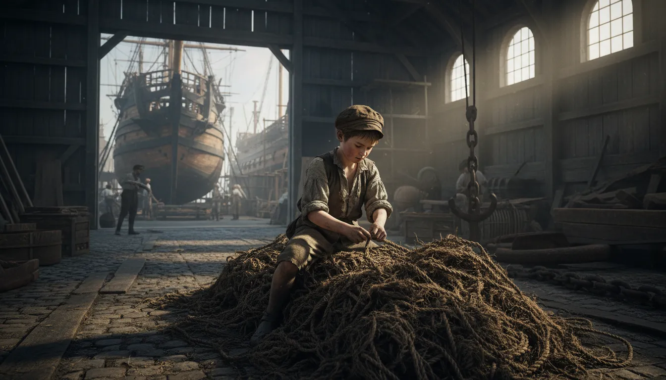 Ilustración de since Adam was an oakum boy in Chatham Dockyard: a very long time ago