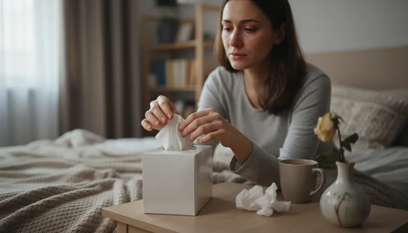 Illustration of kleenex: Soft tissue for wiping or blowing the nose.