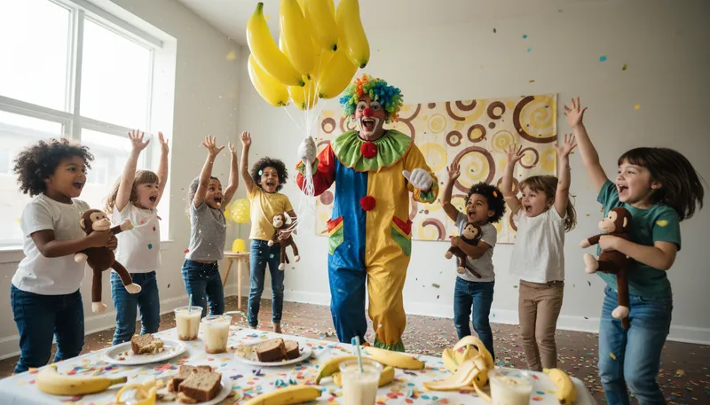 Illustration of go bananas: Become very excited or crazy.