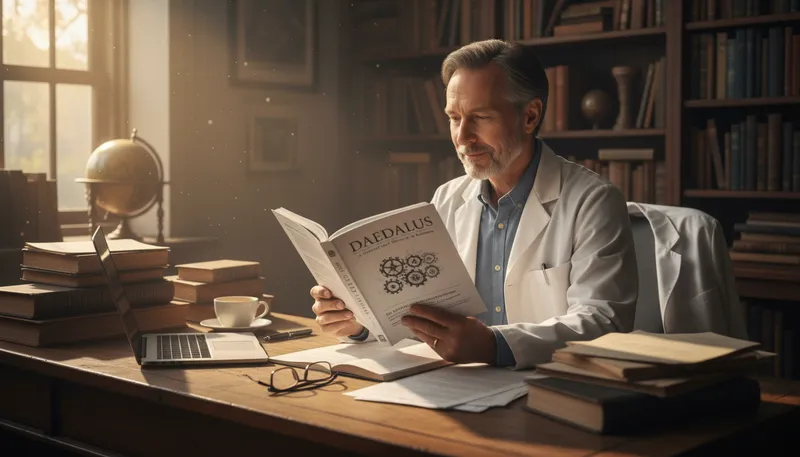 Illustration of daedalus: a scientific journal focused on research