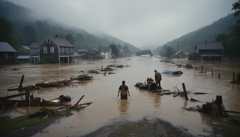Illustration of calamity: A disaster or serious event causing misfortune.